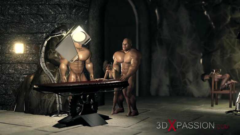 3dxpassion: Big cruel monsters fucks hard teenage girl in the dark...