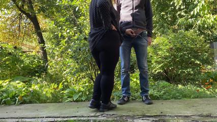 Thumbnail of Milf licked my cock outside after pissing