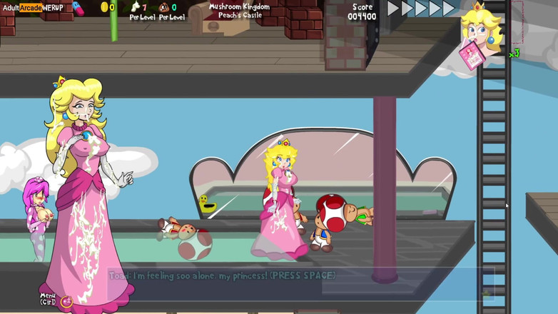 LewdArcade: Mario lipsește! - Super Mario Parodie joc porno [partea 03] Princess Peach Gangbang...