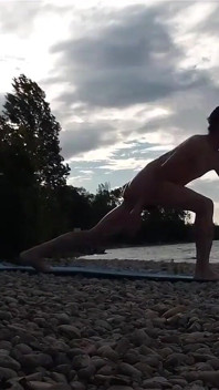 Slender Nudist Boy Does Yoga Nude on a Naturist Beach. Naked Yoga Video by Jon Arteen Gay Porn Model