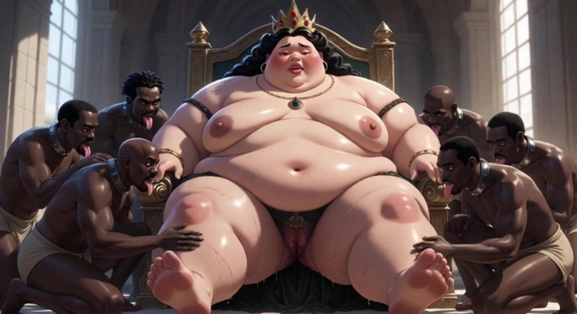 YOUR BEST FANTASY: Massiv BBW älskarinna full kroppsdyrkan - slavar slickar henne till extas