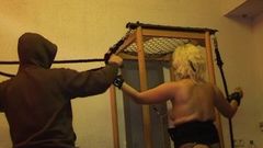 Busty German Blonde Fucked by Several Dudes After BDSM Action