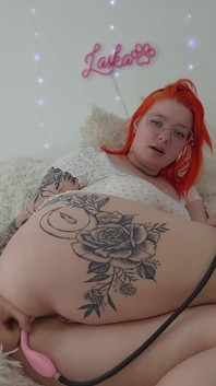 A French Woman Puts a Big Inflatable Plug in Her Ass