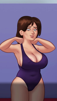 Summertime Saga V21.0.0 - Madrasta peituda deixa enteado de 18 anos foder seus peitos e recebe um facial.