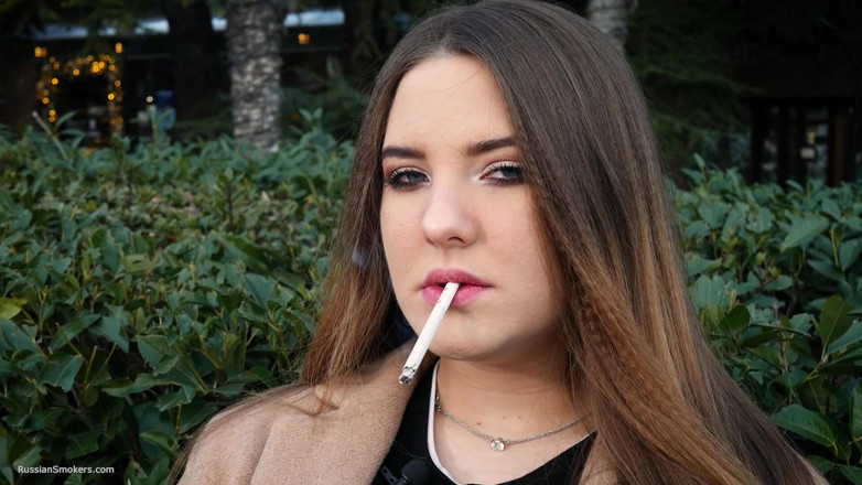 Russian Smokers: Russian Girl Spends Her Lunch Break Smoking 3 Cigs in a...
