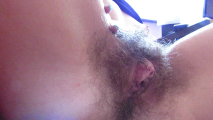 Cuteblonde666: Fingering my extreme hairy wet big clit pussy