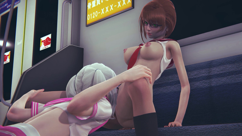 Waifu club 3D: Студентка лижет киску рыжего друга в машине метро