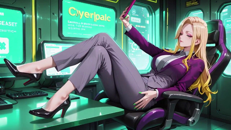 Tay Swift X: Blonde Boss in Purple Suit! Office Train Private Moments. She's...