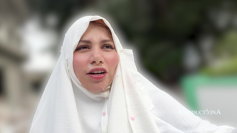 AproductionA: Girl in Burka Cum Walk and Public Pissing