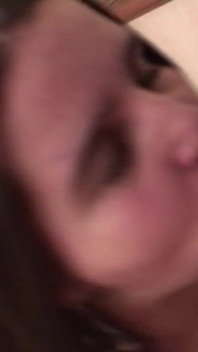 Horny BBW sprayed on her big boobs