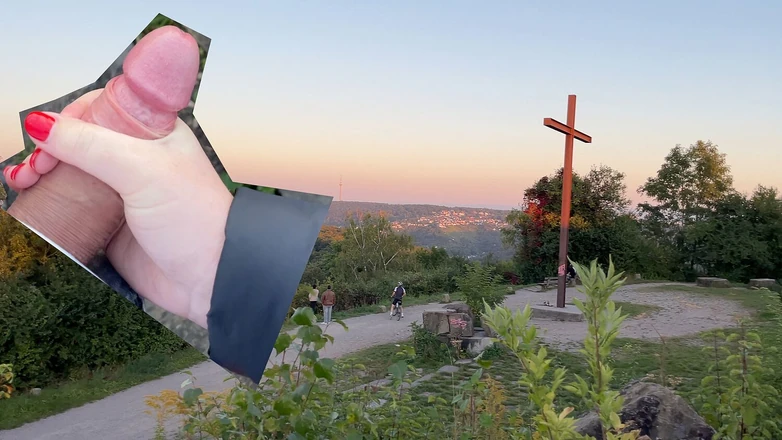 SlipCouple: Наступний рівень громадськості - мастурбує на точці огляду! Зловив!?