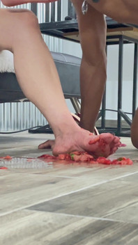 Slave Eats Dessert Stepped on the Floor