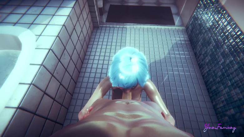 Yaoitube: Yaoi femboy pOV Blue lutscht einen schwanz und ohne gummi...