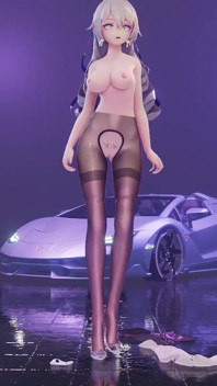 Permisi; Genshin Impact; Bronya; Office Lady Uniform; Rok mini; Crotchless Black Stockings; Tato erotis