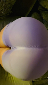 Perfect Cameltoe in Tight Purple Yoga Shorts