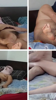 Het erotisk massage amatörpar. Latina hårig fitta, stora tuttar, stor röv.