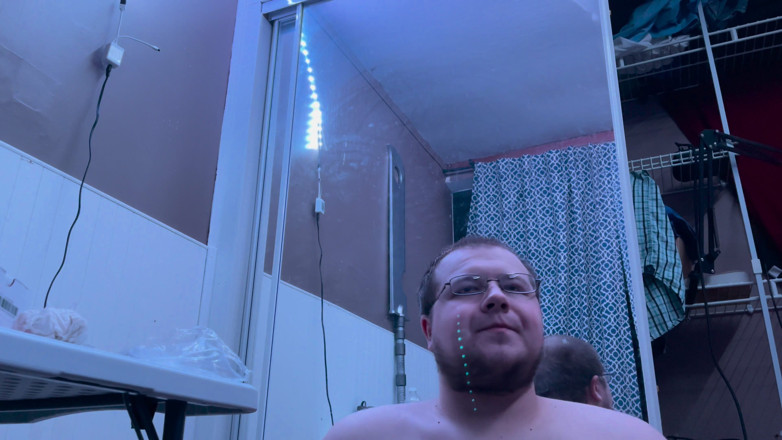 Chubbybidude: Chubby gay guy practices oral on black dildo