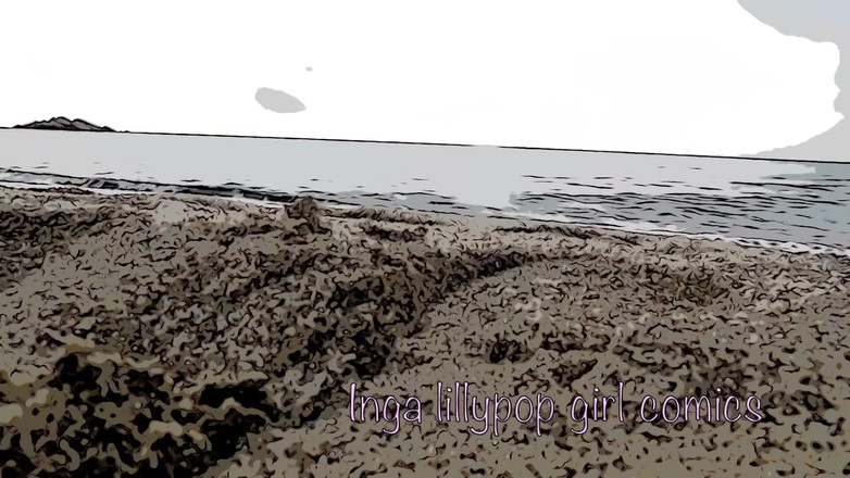 Inga lillypop girl comics: La tua sorellastra si masturba sulla spiaggia