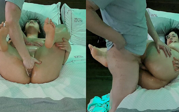 Miss Squirting: ラテン系熟女は、ぽっちゃりホテルの便利屋が彼女に油を注ぎ、潮吹きさせます