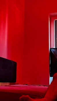 Bedroom Fun. Sensual Sex Under Red Lights