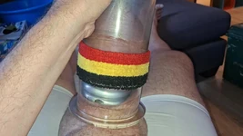 Pumping Freak Pumps up His Silicone Cock