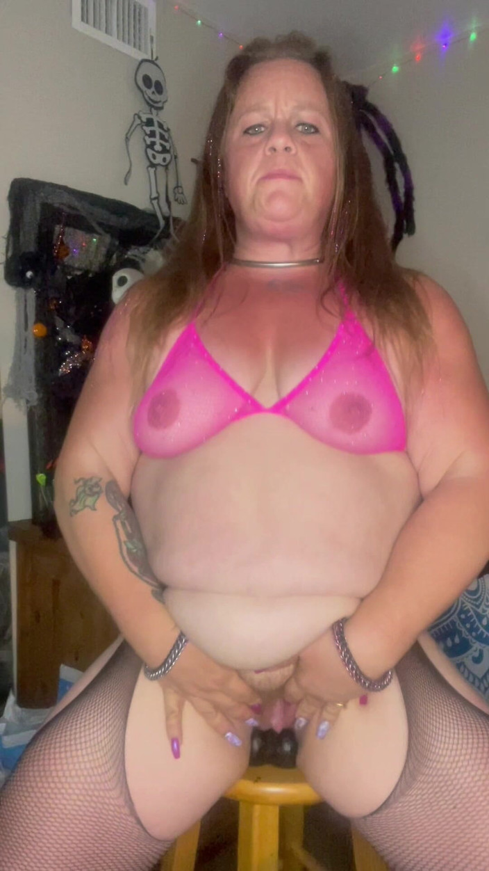 Heather Lynn: Fishnet Foot Job and Dildo Riding