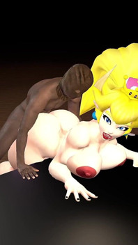Bowsette en posición de perrito en el castillo