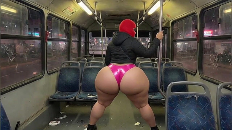 Animate golden: Ragazza con culo grosso in pantaloni neri viene pressata sull'autobus...