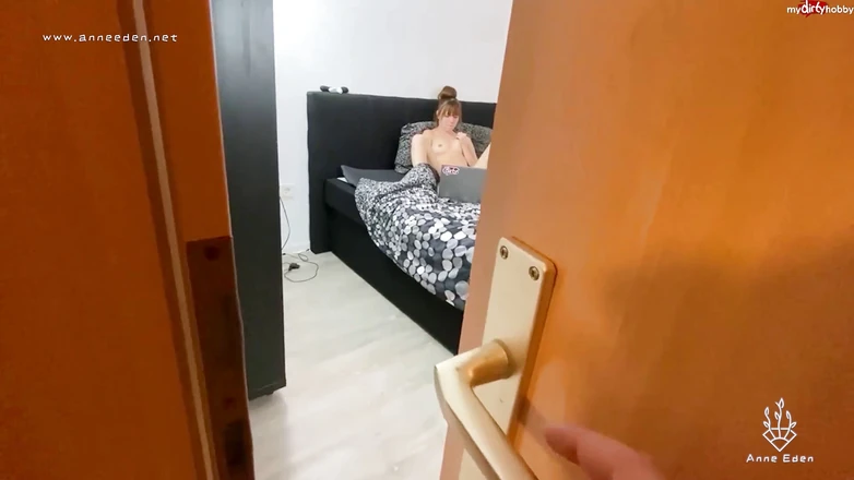 Anne Eden: Caught and fucked while watching porn!
