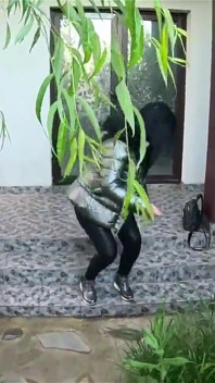Gardener Deepthroat, Rough Facefucking and Double Cum on My Shiny Downjacket