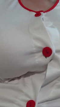 Gorgeous Big Boobs of a Nurse in Front of My Eyes Close-up. Old MILF Saggy Tits.