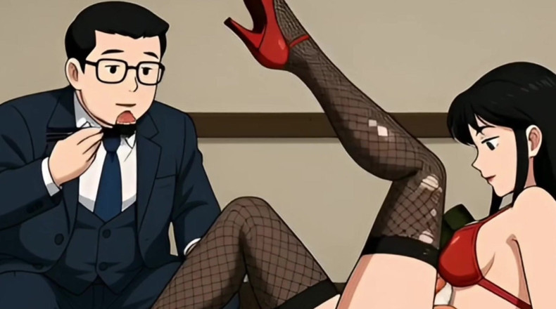 Octopussy Lovers Club: Sushi-mädchen: reiche typen essen essen vom körper einer sexy schlampe...