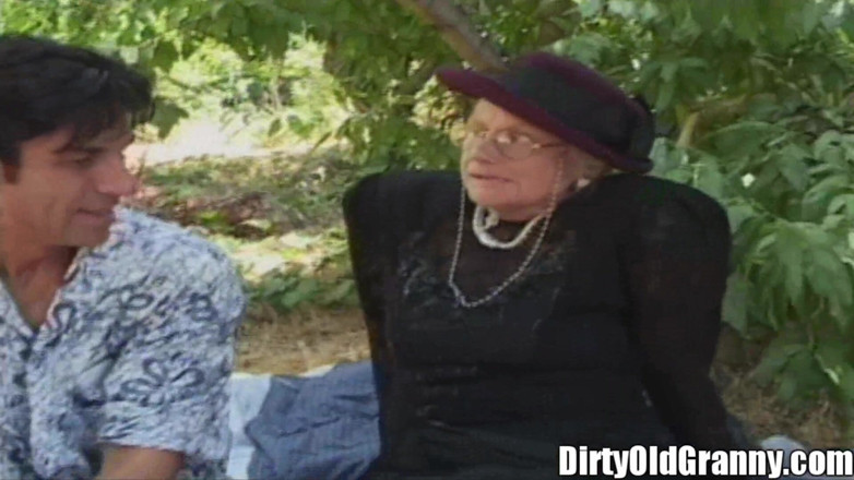 Dirty Old Granny: Grandma Fucked in Park Cum Mouth Geezer Granny Whore Bitch!