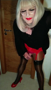 Crossdresser Secretary Tease