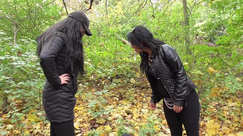 Femdom Austria: Spitting session in the forest