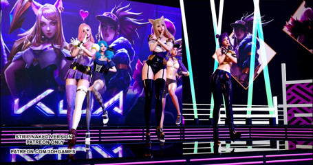 3D-Hentai Games: Gfriend - Glass bead Ahri, Akali, Seraphine, Kaisa, Gwen sexy Kpop...