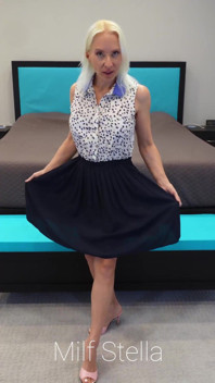 Blue Dress with Pink Mules