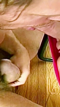 Blonde Shemale Gets a Blowjob From Naughty Neighbors