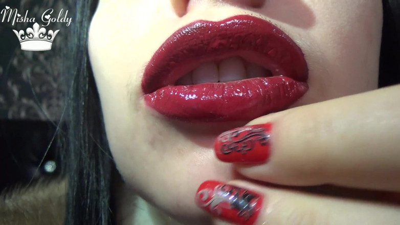 Goddess Misha Goldy: You love my lips &amp; lipstick