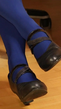 Blå tights, Mary Jane Klackar &Shoeplay Fetisch retas