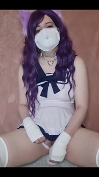น้องแมวสนุกกับดิลโด้มุกของเธอ