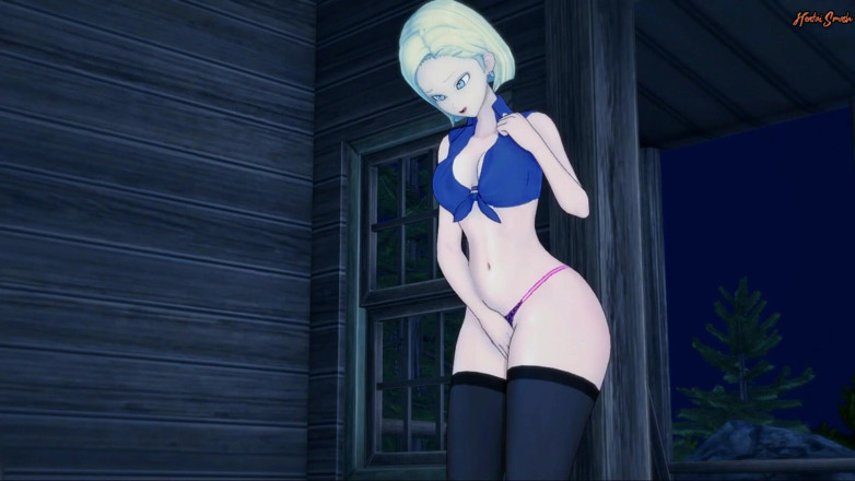Hentai Smash: 人造人間18号は彼女自身を楽しませる。ドラゴンボールZ変態
