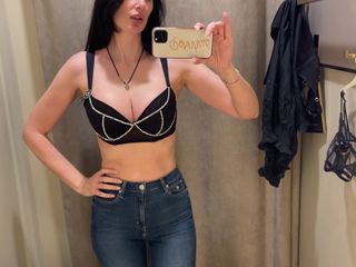 Liza Virgin: Shopping and jerking off in the fitting room