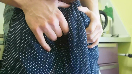 Dirty fantasy: Horny Stepsister Fucked Standing in the Kitchen