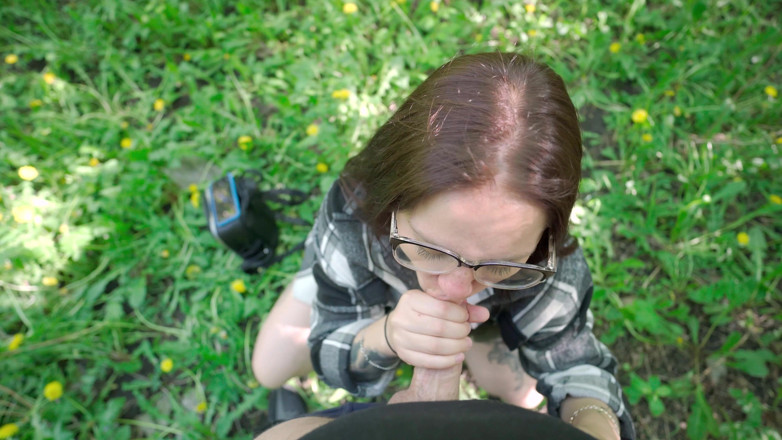 YSP Studio: Outdoor Fun with Nerdy Girl in Glasses