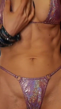 Abs Worship in Shiny Bikini
