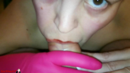 Sutho69: Sloppy lips and gloves w/ cim