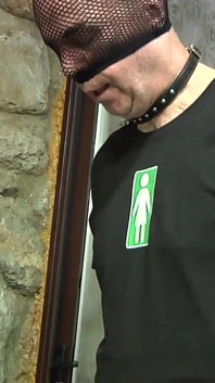 Dominatrix in Latex Dress Leads Man on a Leash, Is Then Licked and Blows His Cock, Then She Pisses in His Mouth