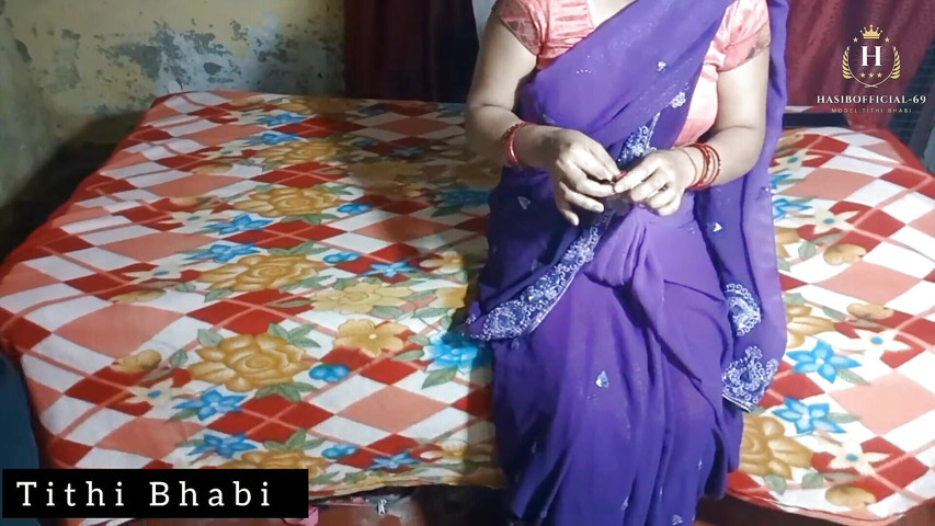 Sexy Hot Bhabi Opening Condom's Packet for Sex with Her Debor (Tithi Bhabi)