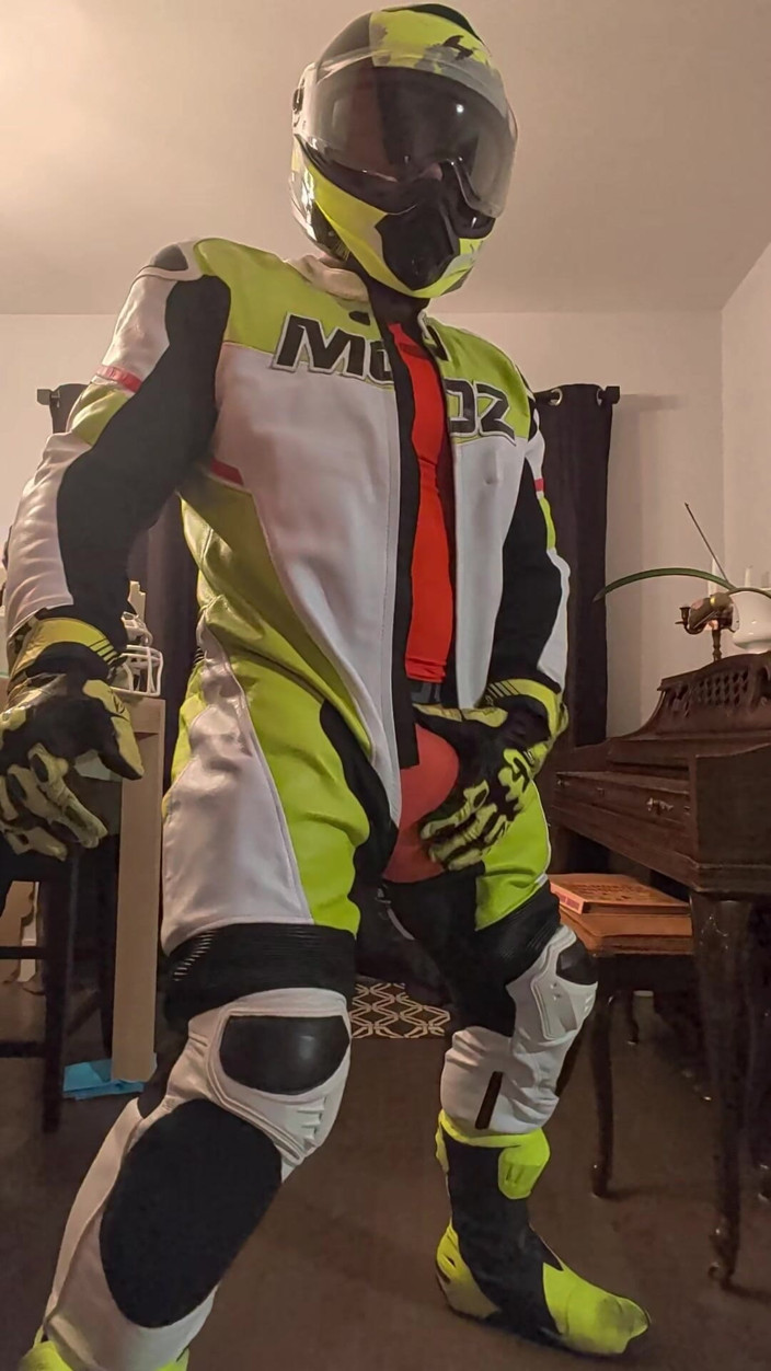 Bruiserwood: In Leather Motogp Suit After Gym